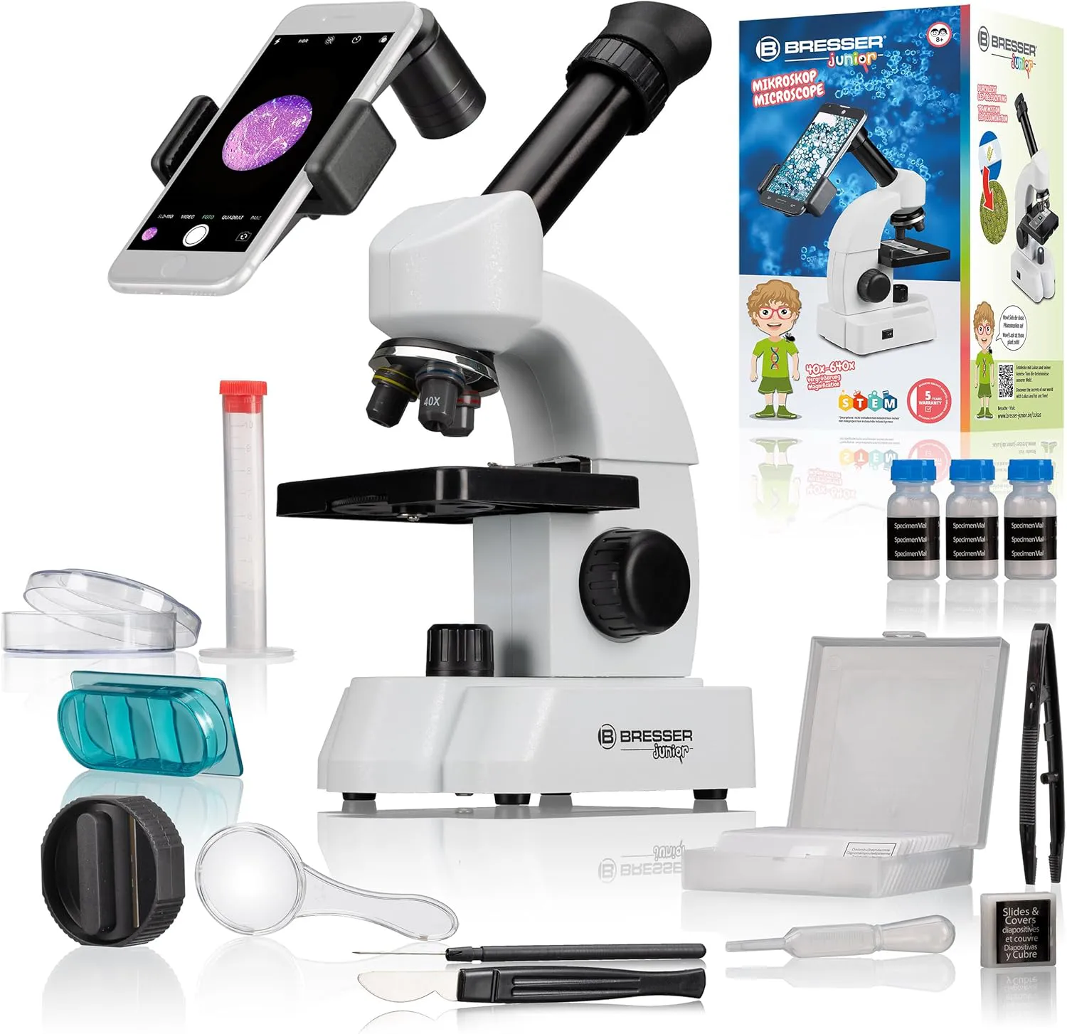 Bild von Bresser Junior Mikroskop mit 40 bis 640-facher Vergrößerung und umfangreichem Starterpaket