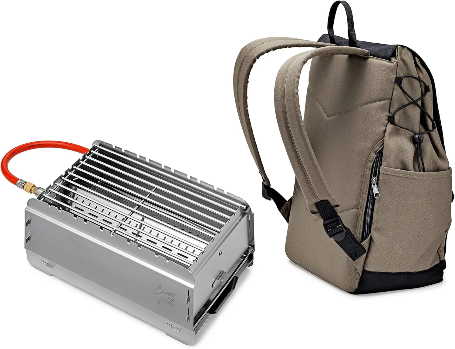 Bild von BRUZZ WILLI Gasgrill BW1.1 mit 50 mbar und 3,5 kW Brenner, inklusive Rucksack mit Kühlfach und Multifunktionstool