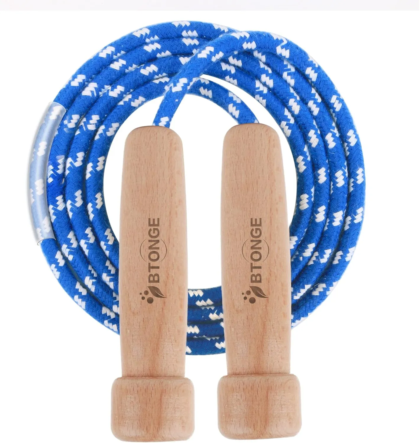 Bild von BTONGE Springseil für Erwachsene und Kinder mit verstellbarem Baumwollseil und Holzgriffen, 300 cm lang, ideal für Fitness und Fettverbrennung