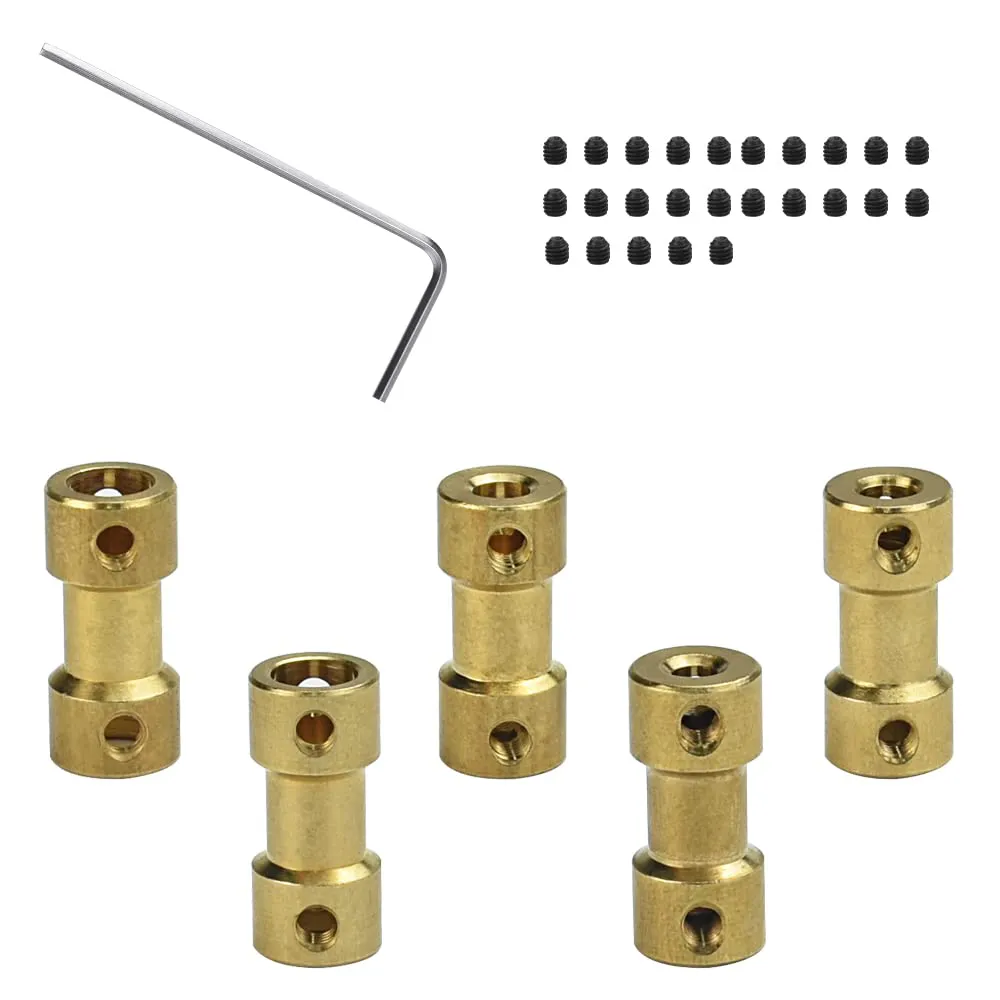Bild von BUENTYA Wellenkupplung Set mit 5 Messing Adaptern und 20 Schrauben für Rollladenkurbel