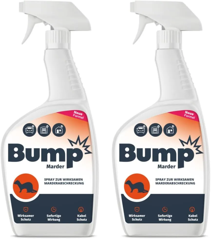 Bild von Bump Marderspray Set mit zwei Flaschen à 500 ml für effektiven Marderschutz im Auto und Dachboden