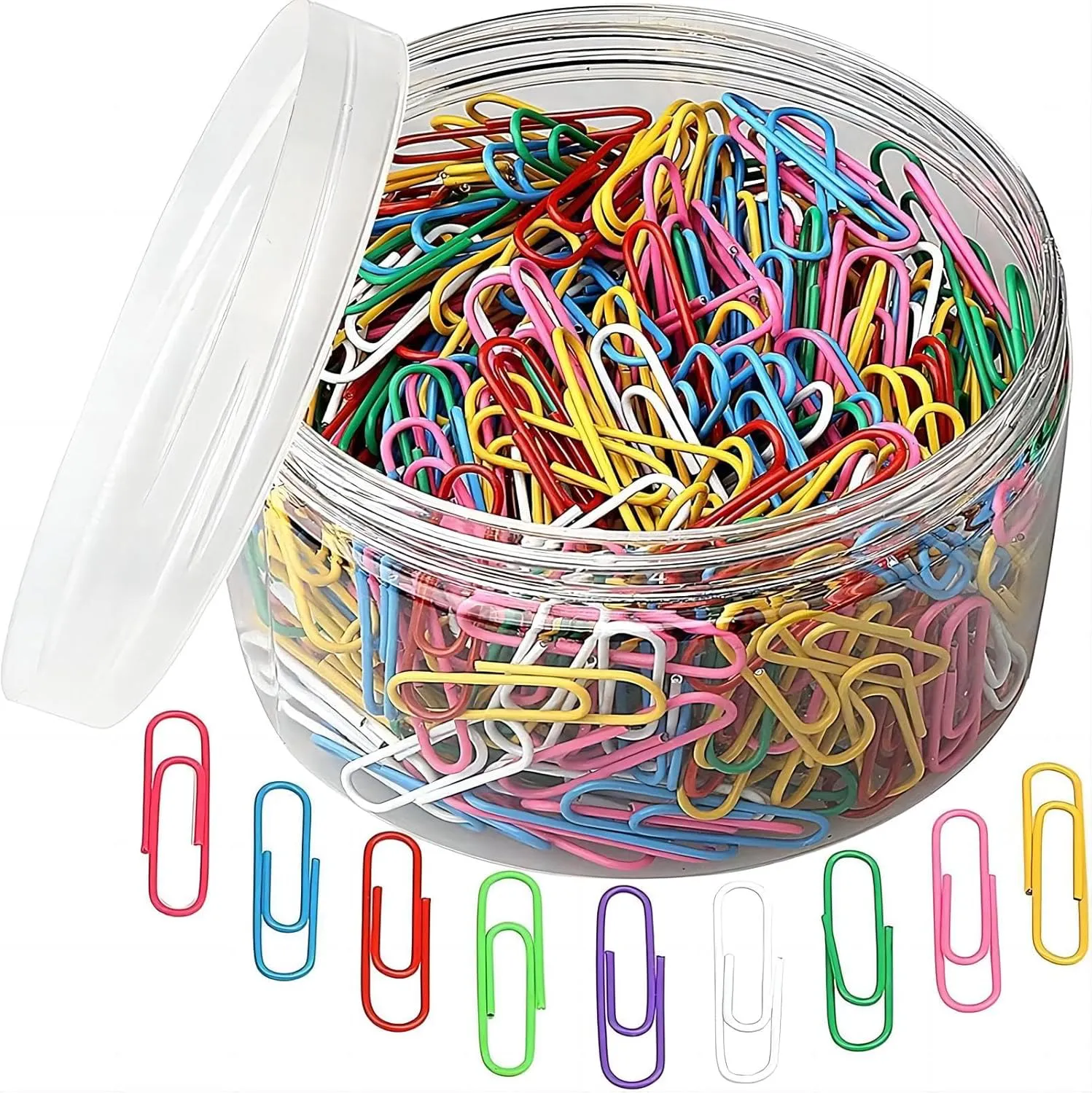 Bild von Bunte Büroklammern 200 Stück 2,8 cm mit Aufbewahrungsbox für Büro und Schule