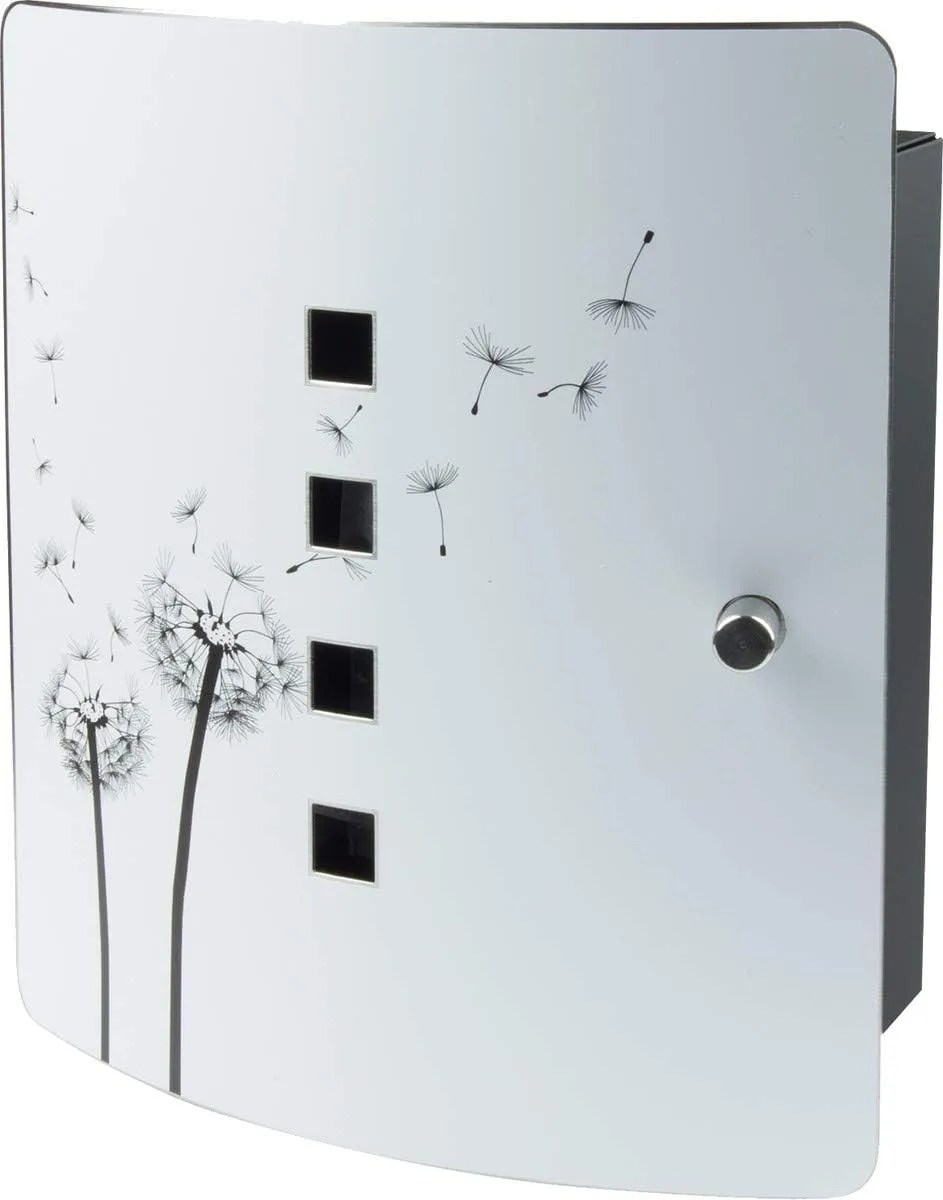 Bild von Burg Wächter Schlüsselbox mit Pusteblumenmotiv in Schwarz und Edelstahl