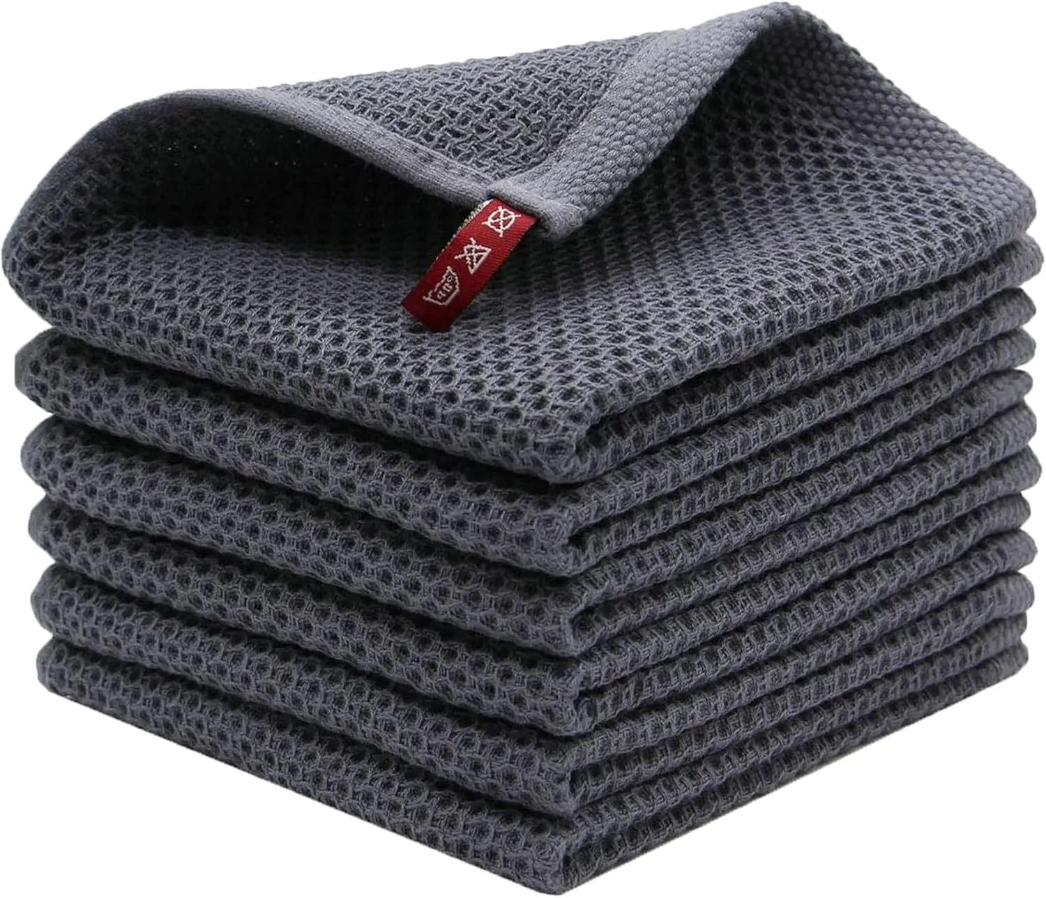 Bild von BW&HM 6er Set Baumwolltücher in Grau, waschbar und ideal für Haushalt und Küche, Größe 33x33 cm