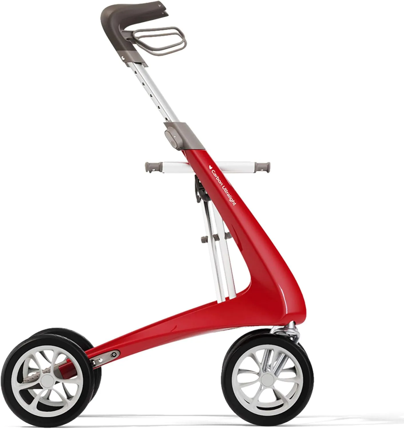 Bild von byACRE Carbon Ultralight Rollator in Erdbeerrot, nur 4,8 kg leicht