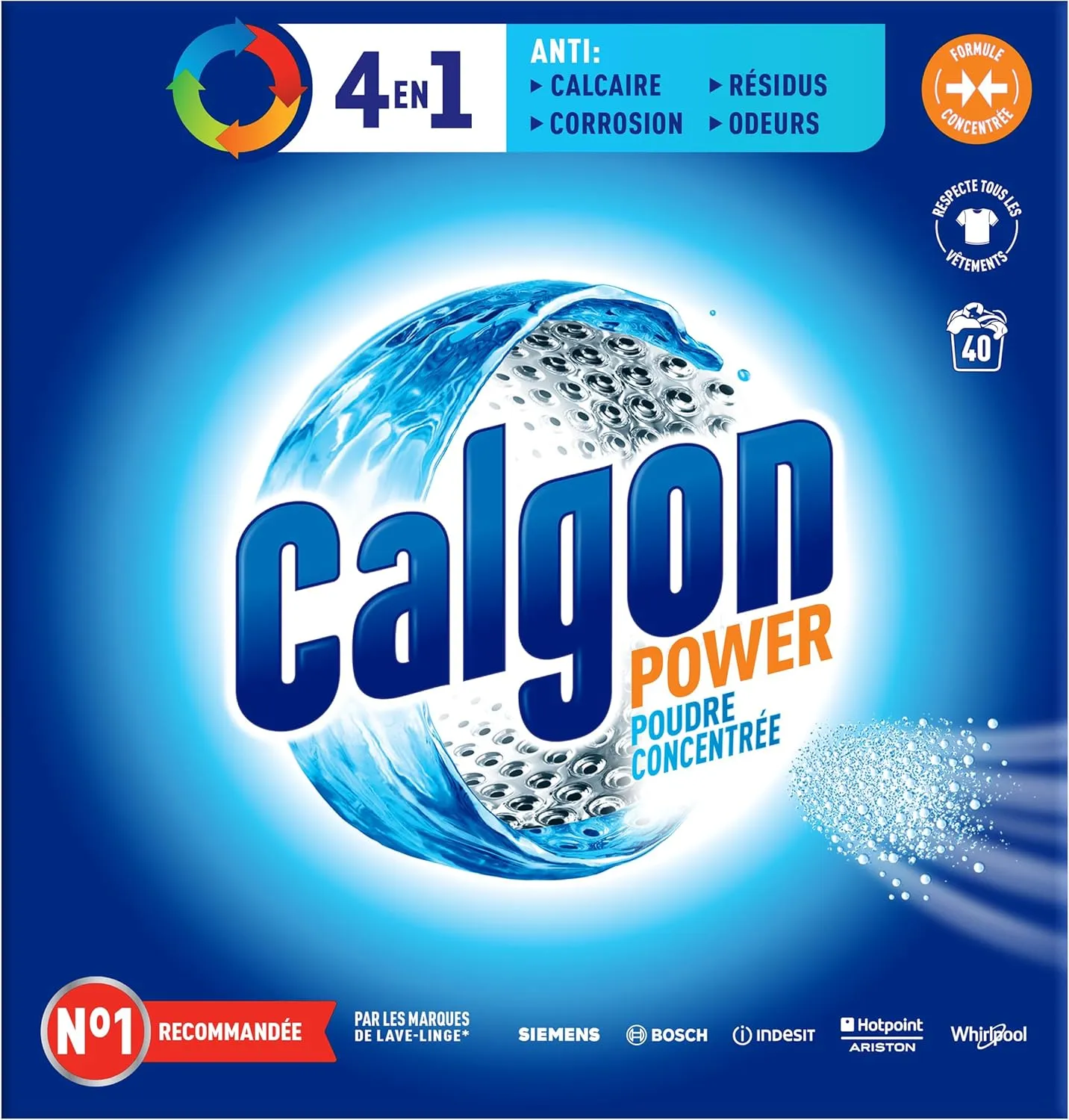Bild von Calgon 3 in 1 Anti-Kalk Pulver Waschmaschinenreiniger für 40 Waschgänge, 1 kg