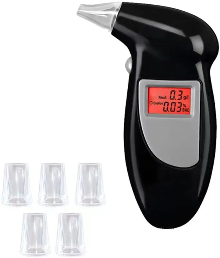 Bild von CAM2 Alkoholtester mit LED-Display und 5 Mundstücken, präzise Messung für Polizeigenauigkeit