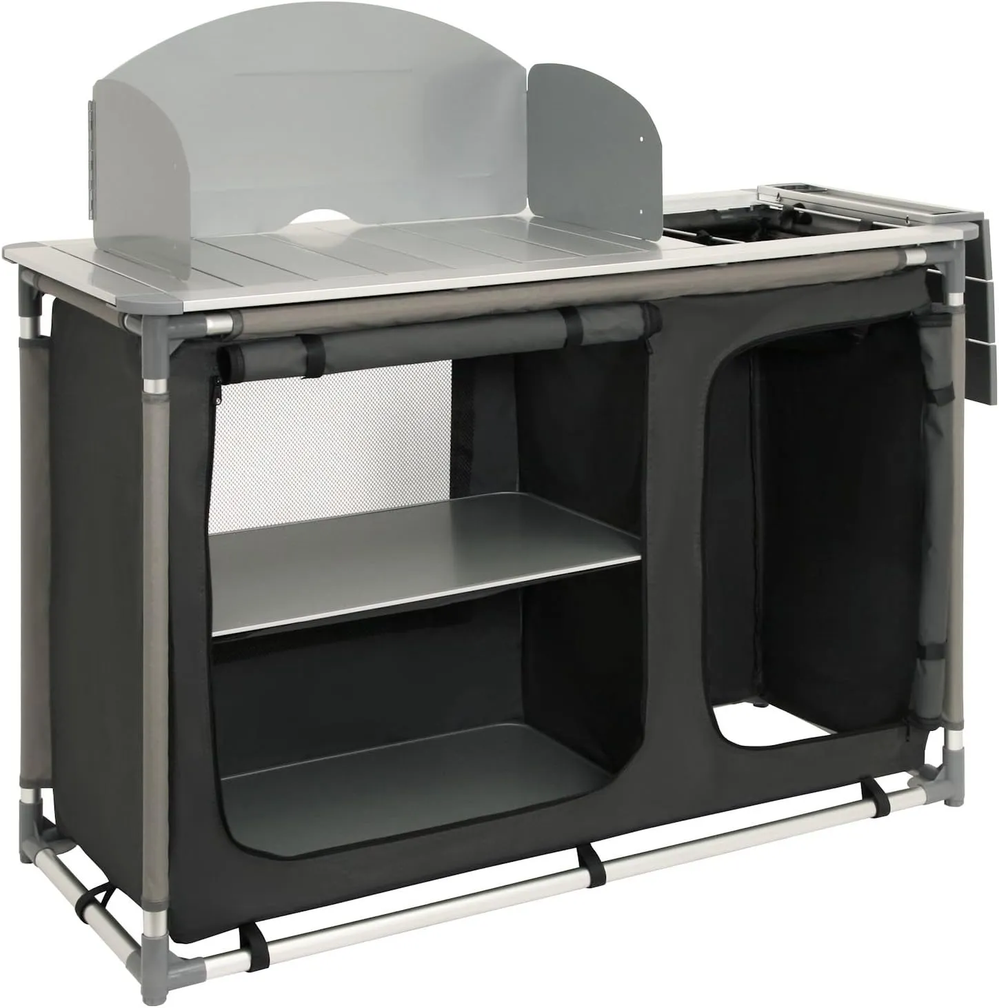 Bild von CampFeuer Campingschrank mit Aluminiumgestell und Waschbecken, klappbar, 117 cm x 50 cm x 111 cm