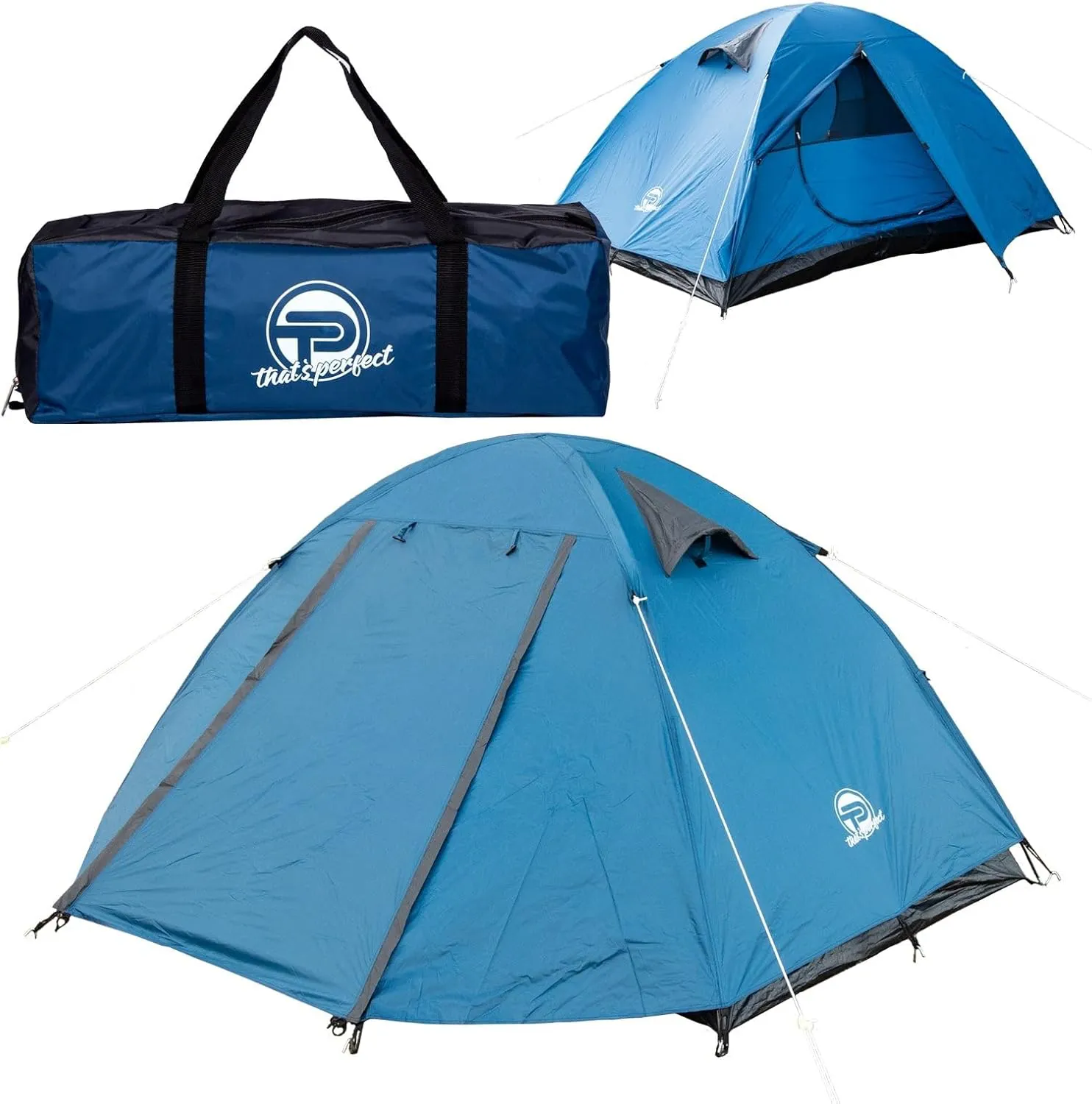Bild von Campingzelt für 1-2 Personen, doppelwandig, leicht und wasserdicht mit 2 Eingängen und Moskitonetz, inklusive Tragetasche