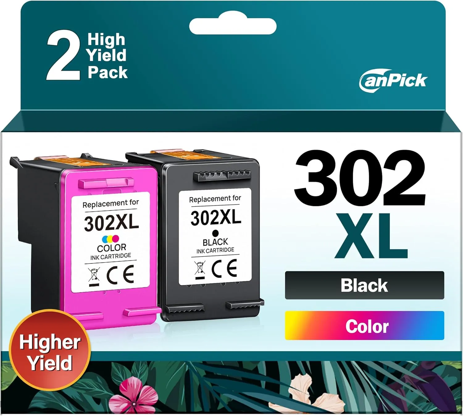 Bild von CanPick 302XL Druckerpatronen Multipack für HP 302 mit 2 Patronen für verschiedene DeskJet und OfficeJet Modelle