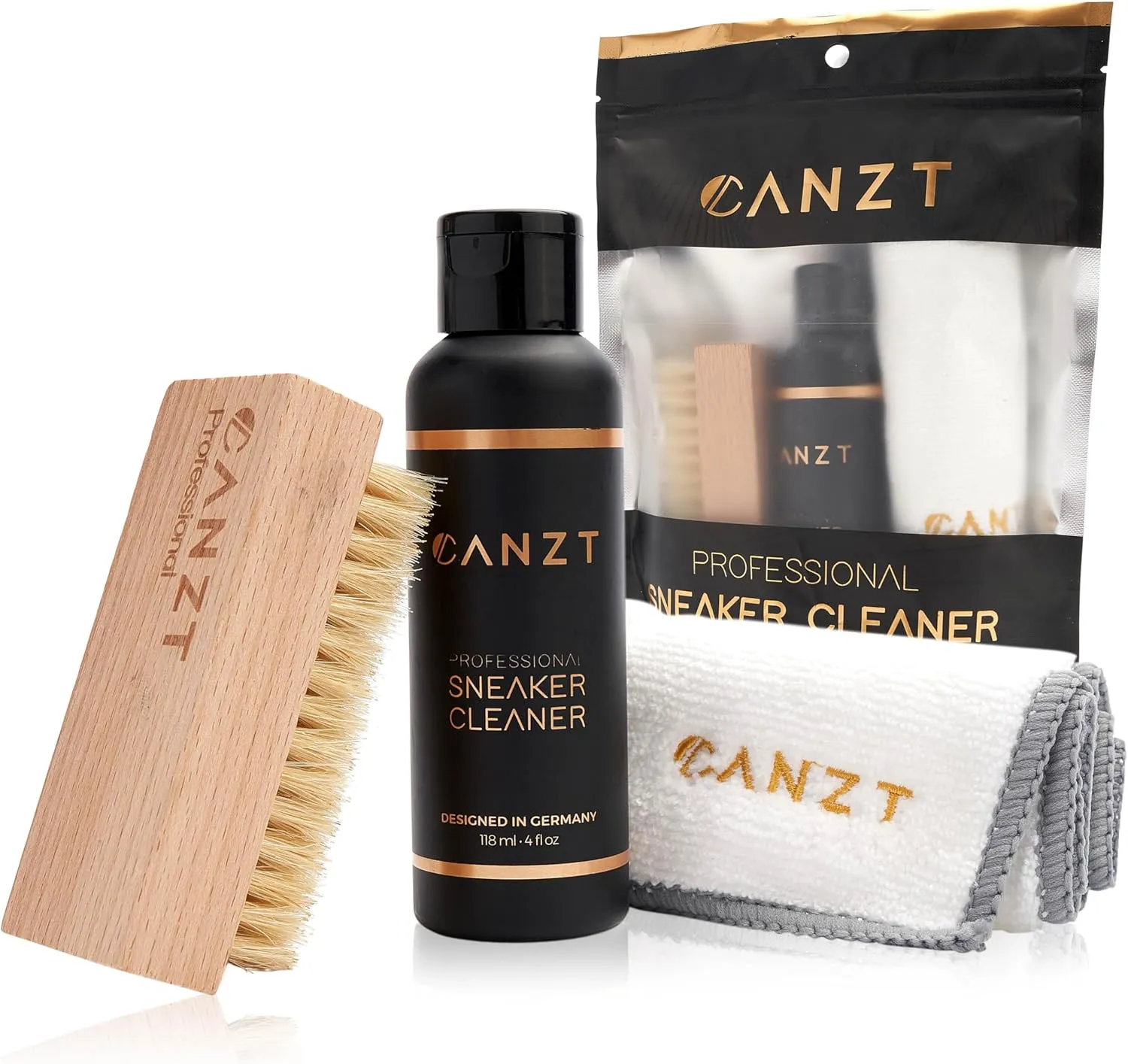Bild von Canzt Professional Sneaker Cleaner Set mit hochwertigem Reiniger, Schuhbürste und Mikrofasertuch