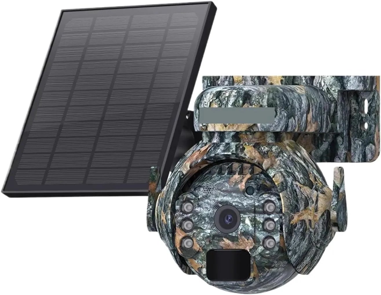 Bild von CAQBFRNL 3MP Solarkamera mit 4G SIM und WiFi für die Außenüberwachung, 360 Grad Ansicht, PTZ-Funktion und 64GB Speicherkarte