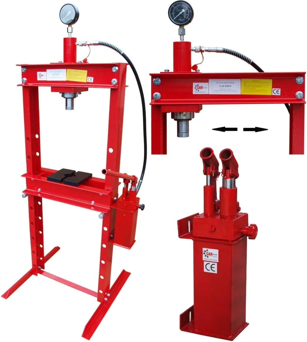 Bild von Carmax Werkstattpresse mit 20 Tonnen und hydraulischem 2-Pumpen-System