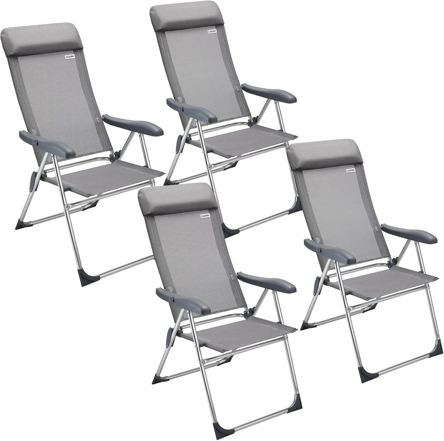 Bild von Casaria Gartenstuhl Set mit 4 klappbaren und 7-fach verstellbaren Hochlehnern