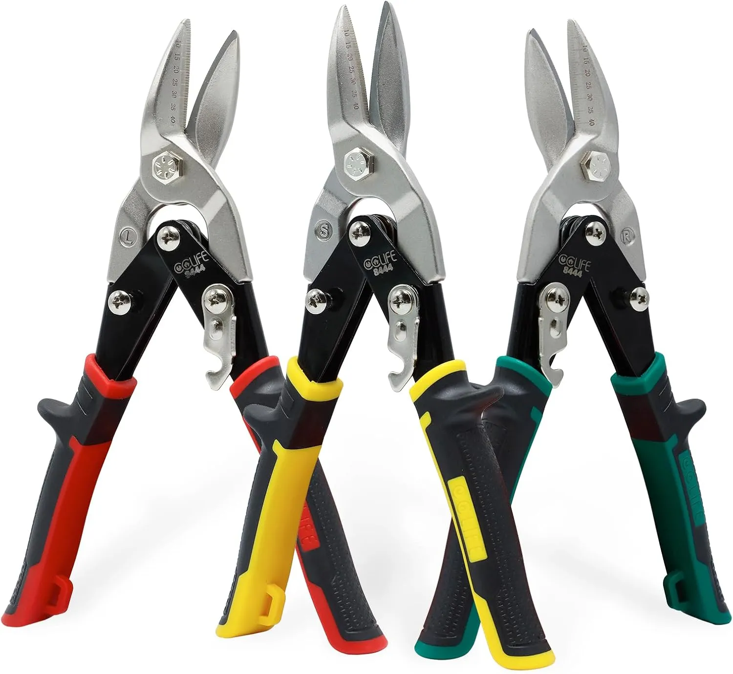 Bild von CCLIFE 3-teiliges Blechscheren Set mit 250 mm Länge für geraden, linken und rechten Schnitt