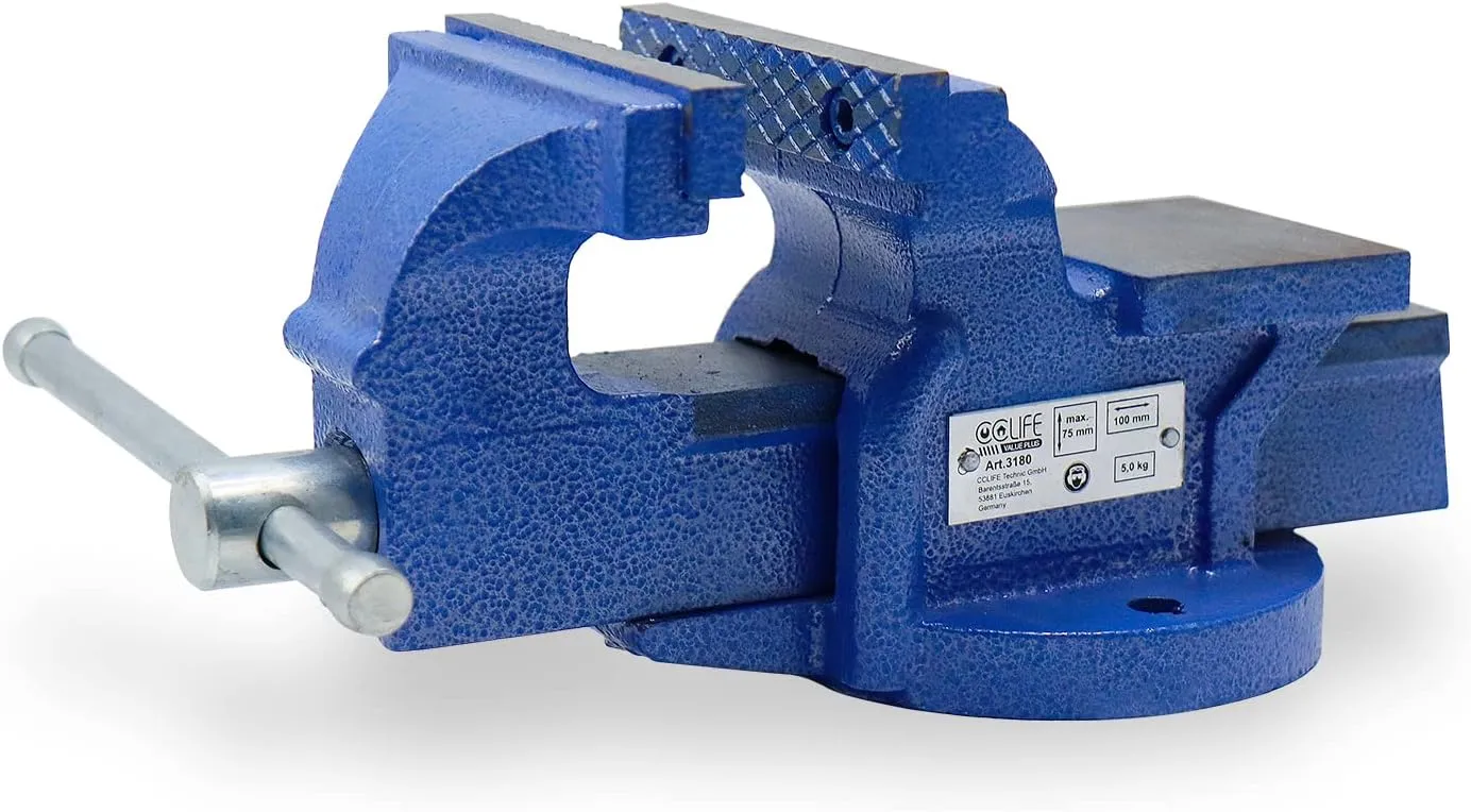 Bild von CCLIFE Feststehender Schraubstock 100 mm für die Werkbank