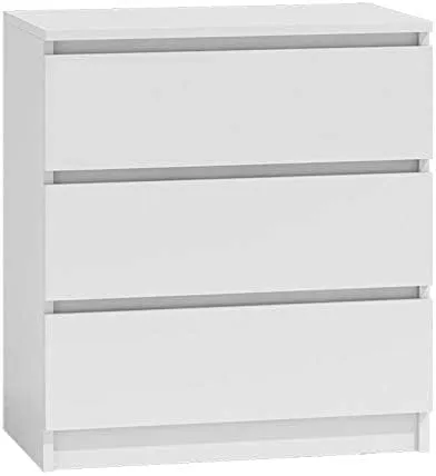 Bild von CDF Malwa M3 Kommode in Weiß mit 3 geräumigen Schubladen, ideal für Wohnzimmer, Schlafzimmer, Kinderzimmer und Büro