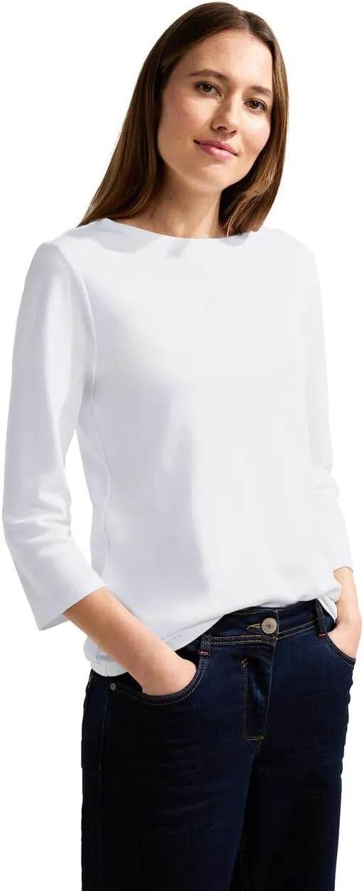 Bild von Cecil Damen Baumwollshirt mit U-Boot Ausschnitt