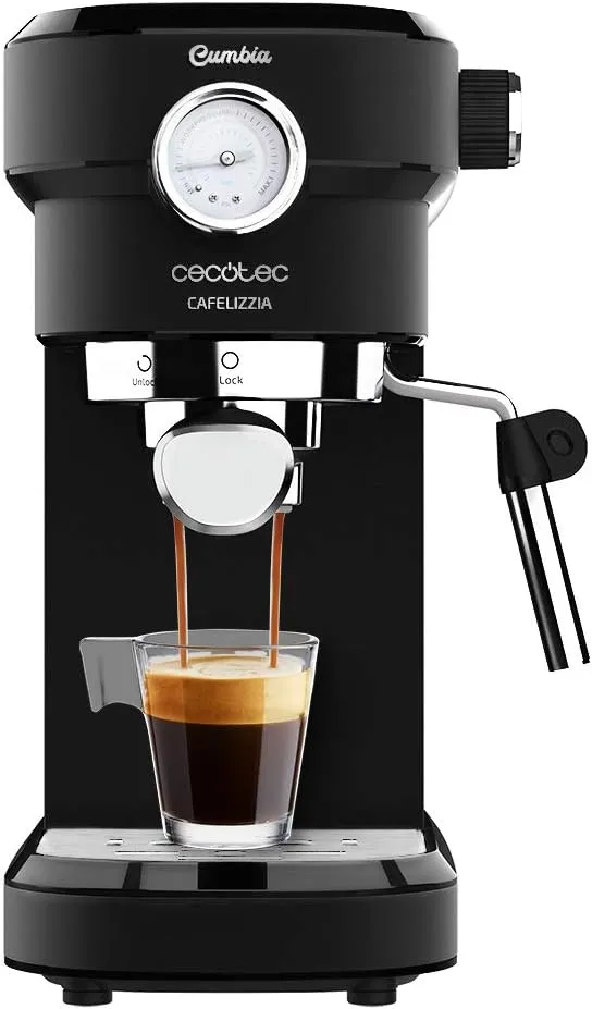Bild von Cecotec Cafelizzia 790 Espressomaschine in Schwarz mit 1350 Watt, 20 Bar Druck und 1,1 Litern Wassertank
