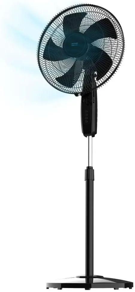 Bild von Cecotec EnergySilence 515 MaxFlow Standventilator mit 16 Zoll Durchmesser, 45 Watt, 5 Blättern, 1-Stunden-Timer, 3 Geschwindigkeiten und automatischer Oszillation, höhenverstellbar bis 135 cm