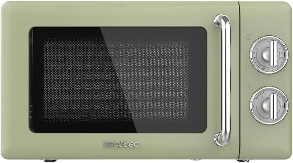 Bild von Cecotec Proclean 3010 Retro Mikrowelle in Grün mit 20 Litern und 700 Watt, 6 Stufen und Timer bis 30 Minuten