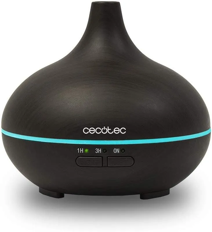 Bild von Cecotec Pure Aroma Ultraschall Luftbefeuchter mit 150 bis 300 ml, Timer, 7 LED Farben und Aromatherapie Funktion