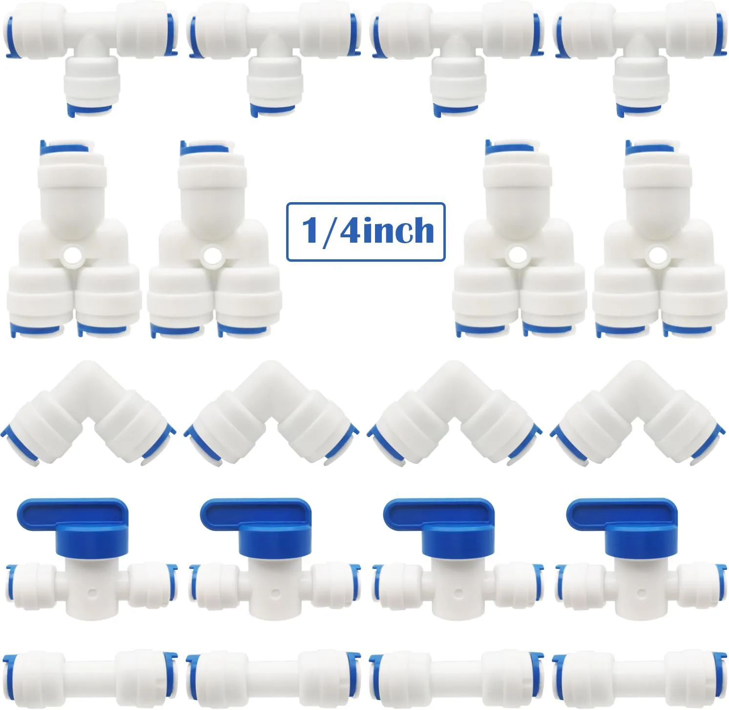Bild von CESFONJER Universal Anschluss-Set für Wasserzulauf mit 20 Pushfit Steckern und Absperrventilen