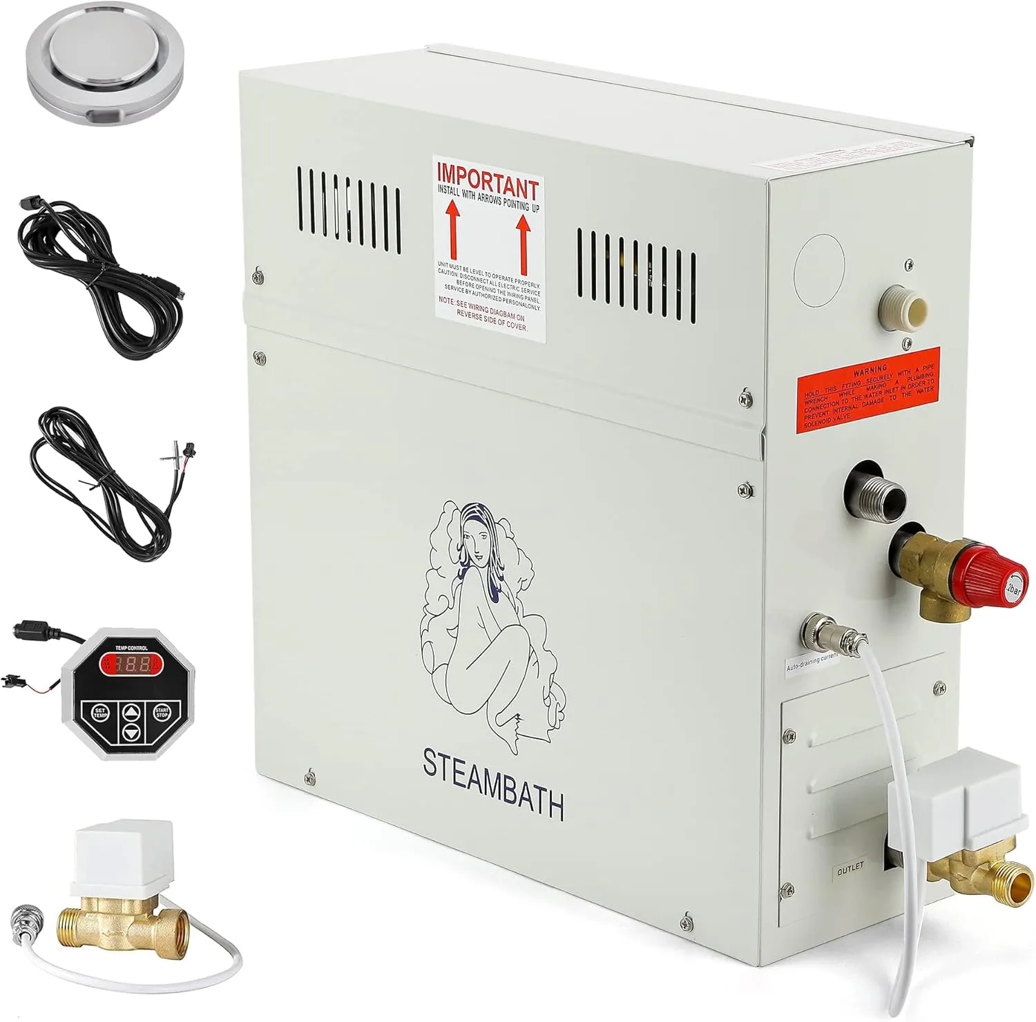 Bild von CGOLDENWALL Dampfgenerator für Dampfduschen und Saunen mit 12 kW Leistung für Räume bis 12 m³