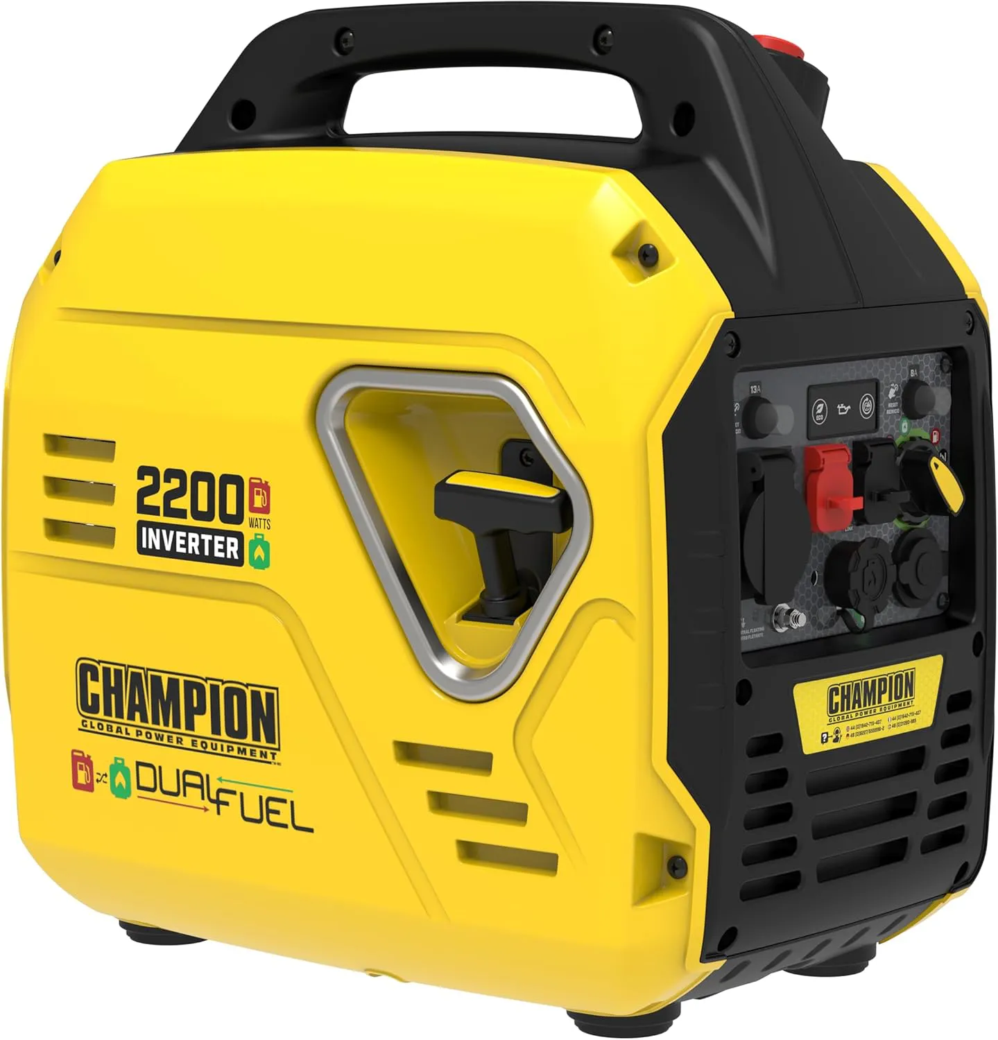 Bild von Champion 92001i-DF-EU Mighty Atom Generator mit 2,2 kW Leistung, Dual Fuel Betrieb und ECO-Modus