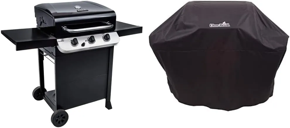Bild von Char-Broil Convective 310 B Gasgrill mit 3 Brennern und Universal Wetterschutzhaube für 3 und 4 Brenner