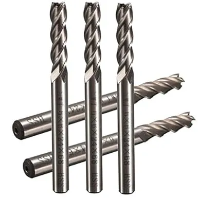 Bild von ChaRLes 5-teiliges Set mit 6 mm Schaft Aluminium HSS Fräsern, verlängert auf 68 mm