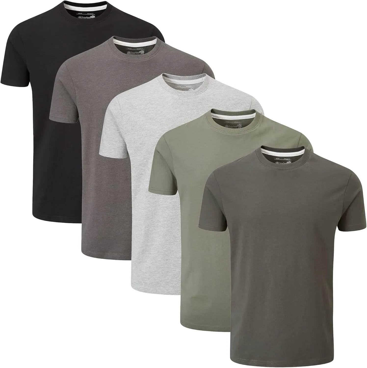Bild von Charles Wilson 5er Pack Einfarbige Rundhals T-Shirts