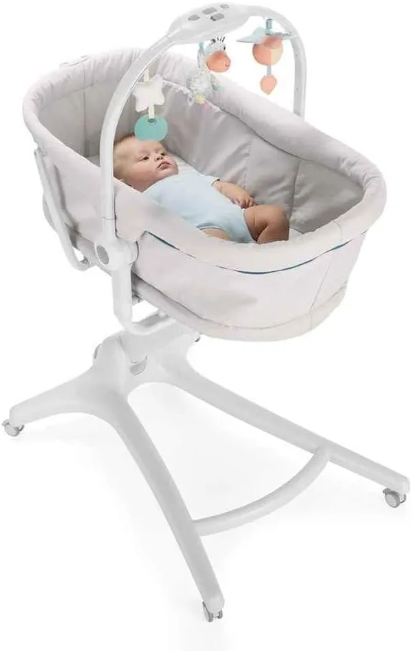 Bild von Chicco Baby Hug 4 in 1 Stubenwagen für Neugeborene bis 15 kg mit verstellbarer Rückenlehne und Höhe sowie Spielbogen und 4 Rädern