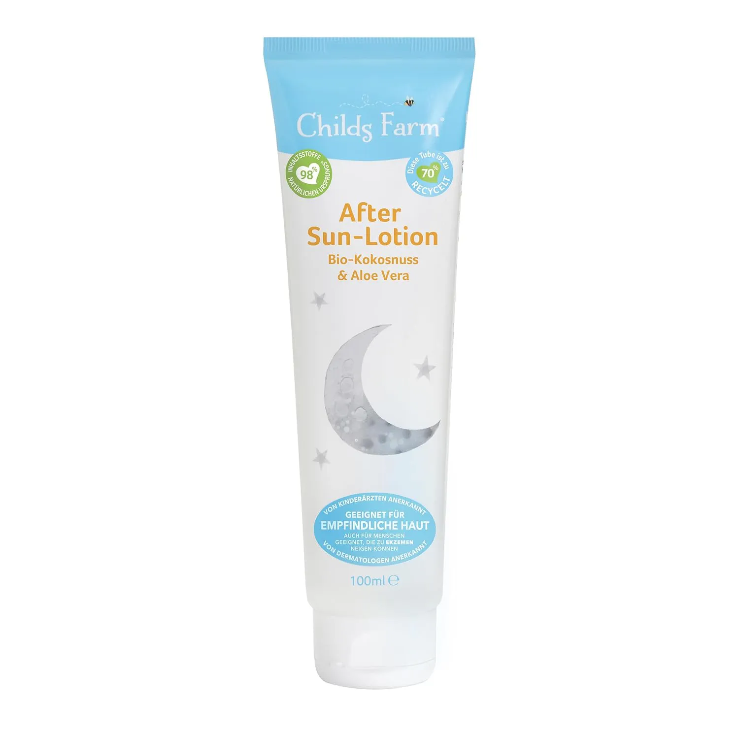 Bild von Childs Farm After Sun Lotion für Kinder und Babys mit Bio-Kokosnuss Duft, 100ml, beruhigend und feuchtigkeitsspendend für empfindliche Haut