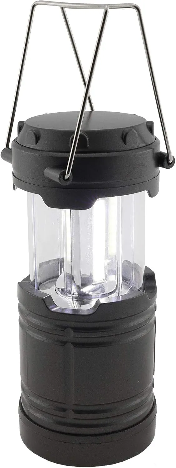 Bild von ChiliTec LED Campinglaterne mit 18 cm Höhe, ausziehbar und mit Magnethalterung, betrieben mit 3 AA Batterien
