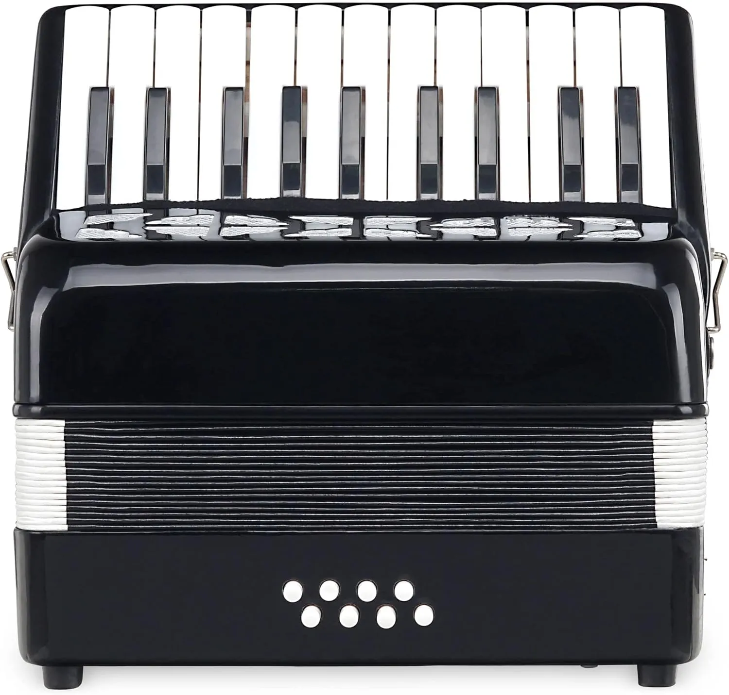 Bild von Classic Cantabile Secondo Junior 8-Bass Akkordeon in Schwarz mit 22 Diskanttasten und 8 Basstasten, inklusive Tragerriemen und Gigbag