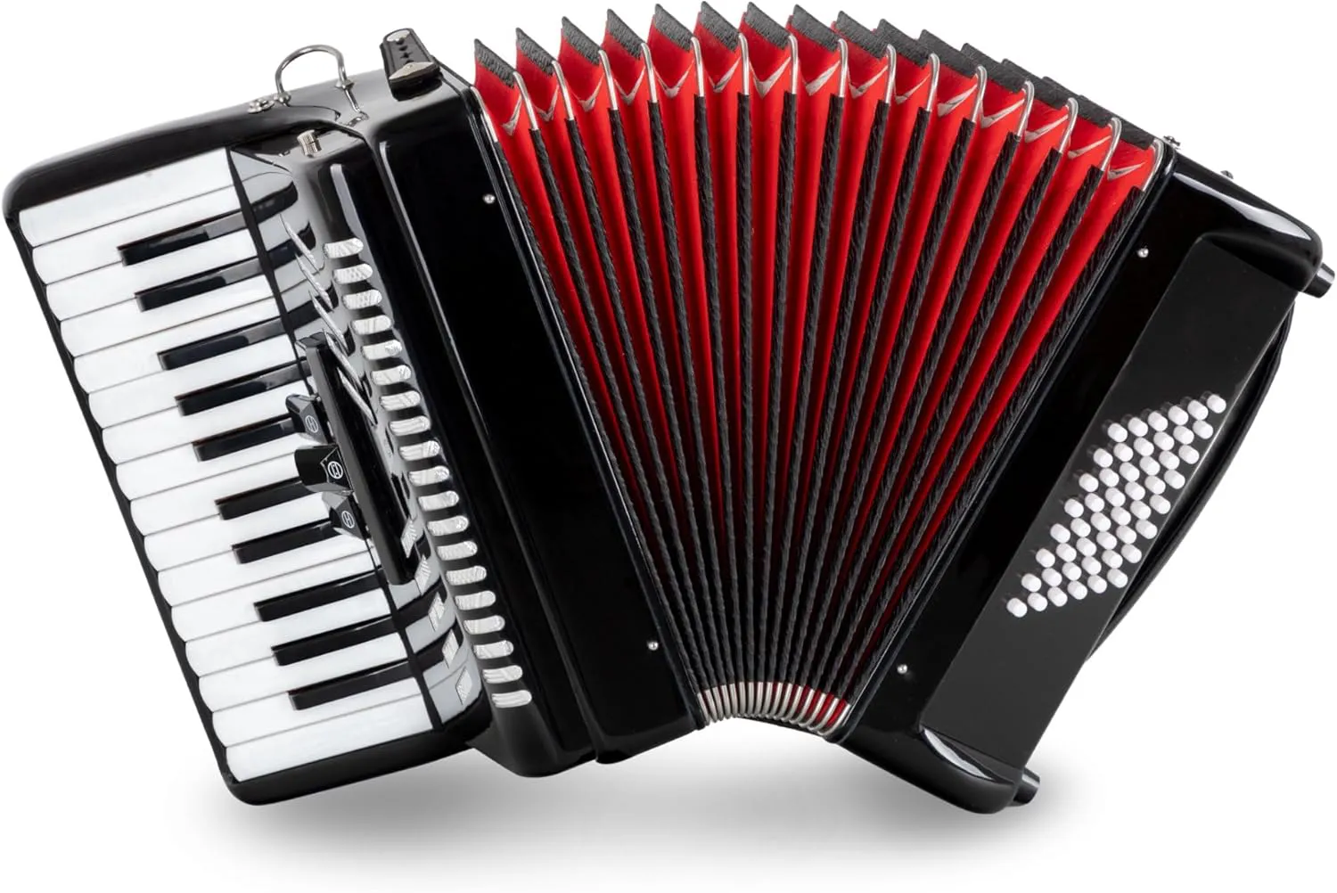 Bild von Classic Cantabile Secondo V 48 Bass Akkordeon mit 26 Diskanttasten, Riemen und Rucksack-Tasche in Schwarz