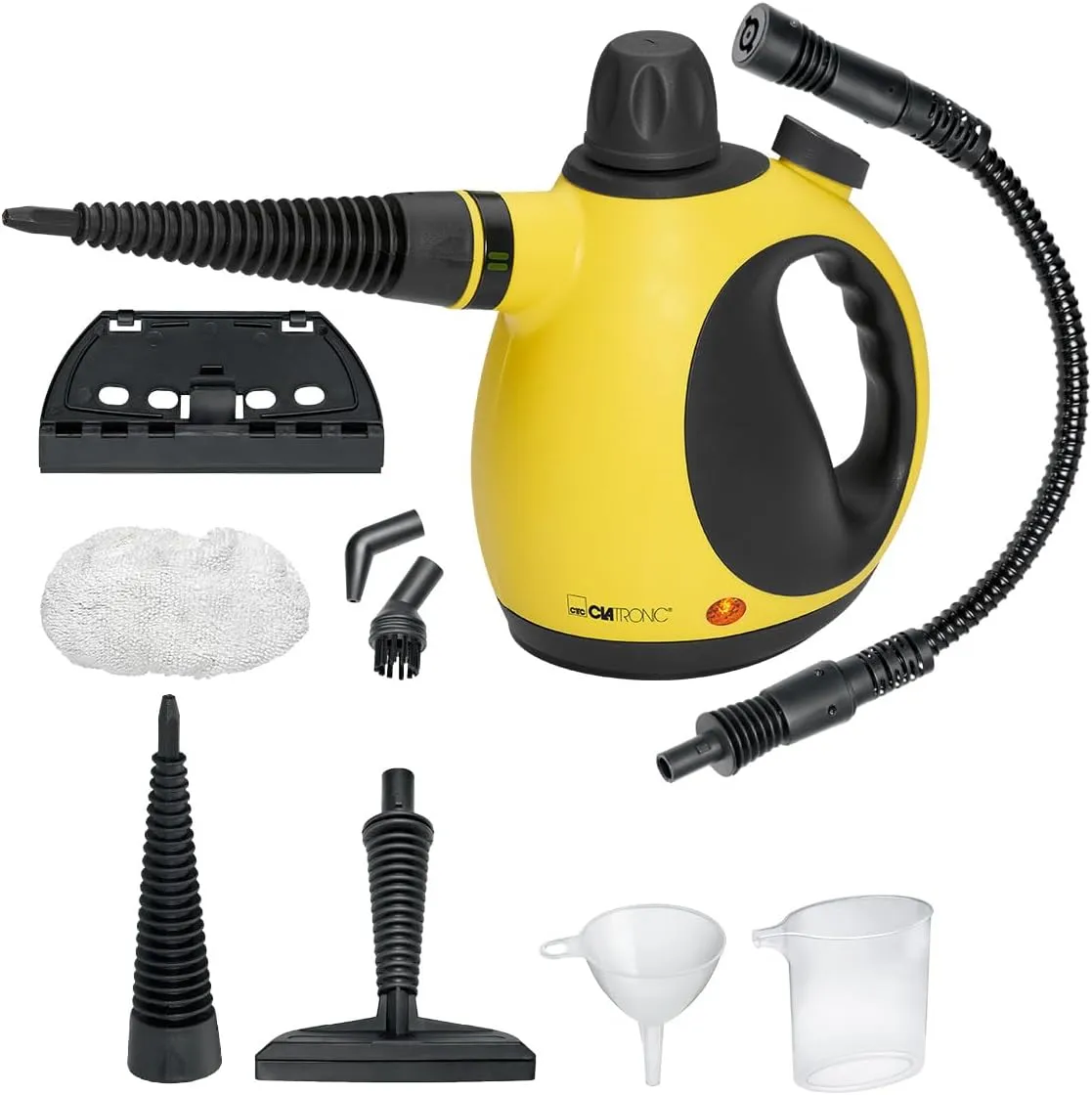 Bild von Clatronic Dampfreiniger DR 3653 mit 1050 Watt, 3,5 bar Dampfdruck und 9-teiligem Zubehör, inklusive 360 Grad schwenkbarer Dampfdüse und 5 Meter Kabel