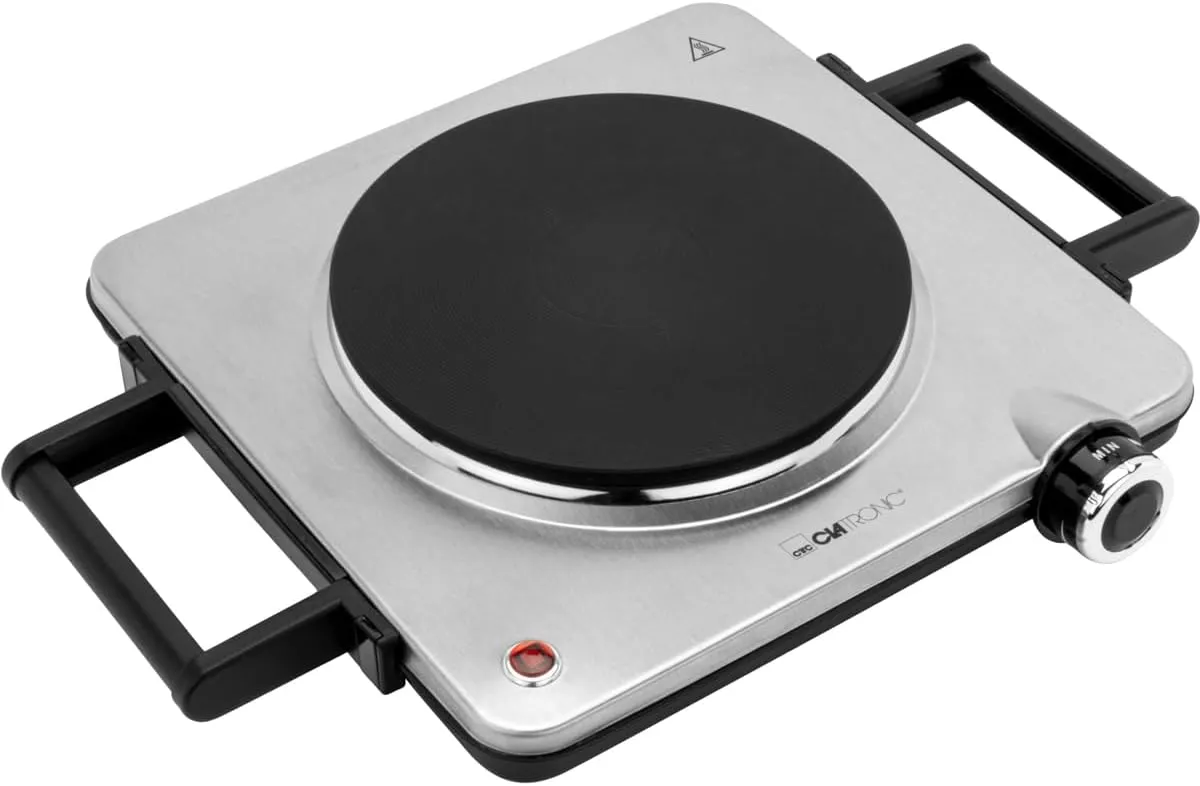 Bild von Clatronic EKP 3788 elektrische Kochplatte mit 1500 Watt und stufenloser Temperatureinstellung für Küche, Büro oder Camping