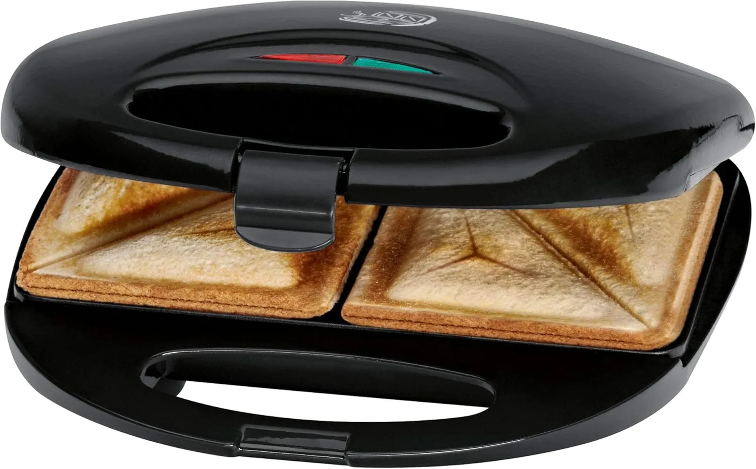 Bild von Clatronic ST 3477 Sandwichmaker in Schwarz mit dreieckigen Platten, automatischem Temperaturregler und Antihaftbeschichtung