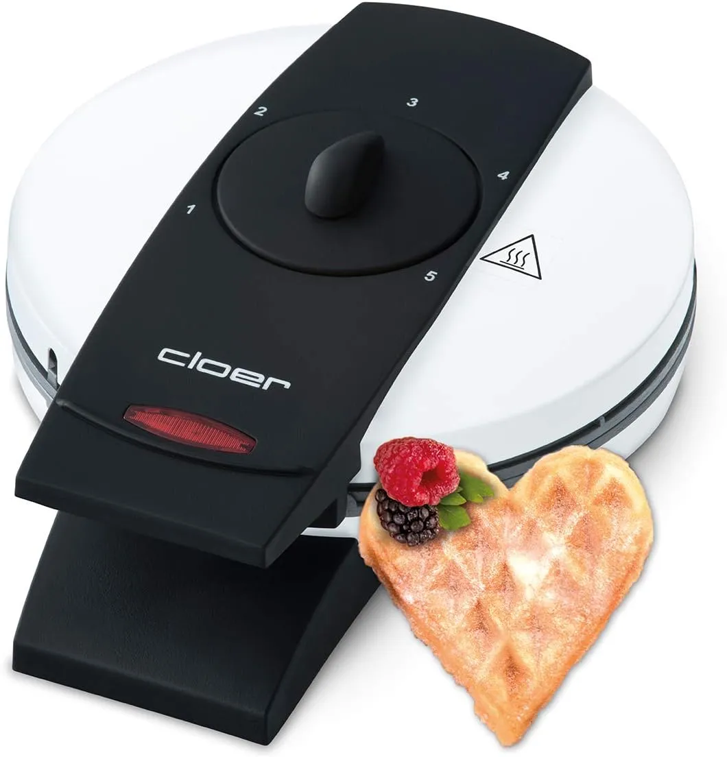 Bild von Cloer 1621 Waffeleisen für Herzwaffeln mit 930 Watt und stufenlosem Bräunungsgrad, Waffelgröße 15,5 cm