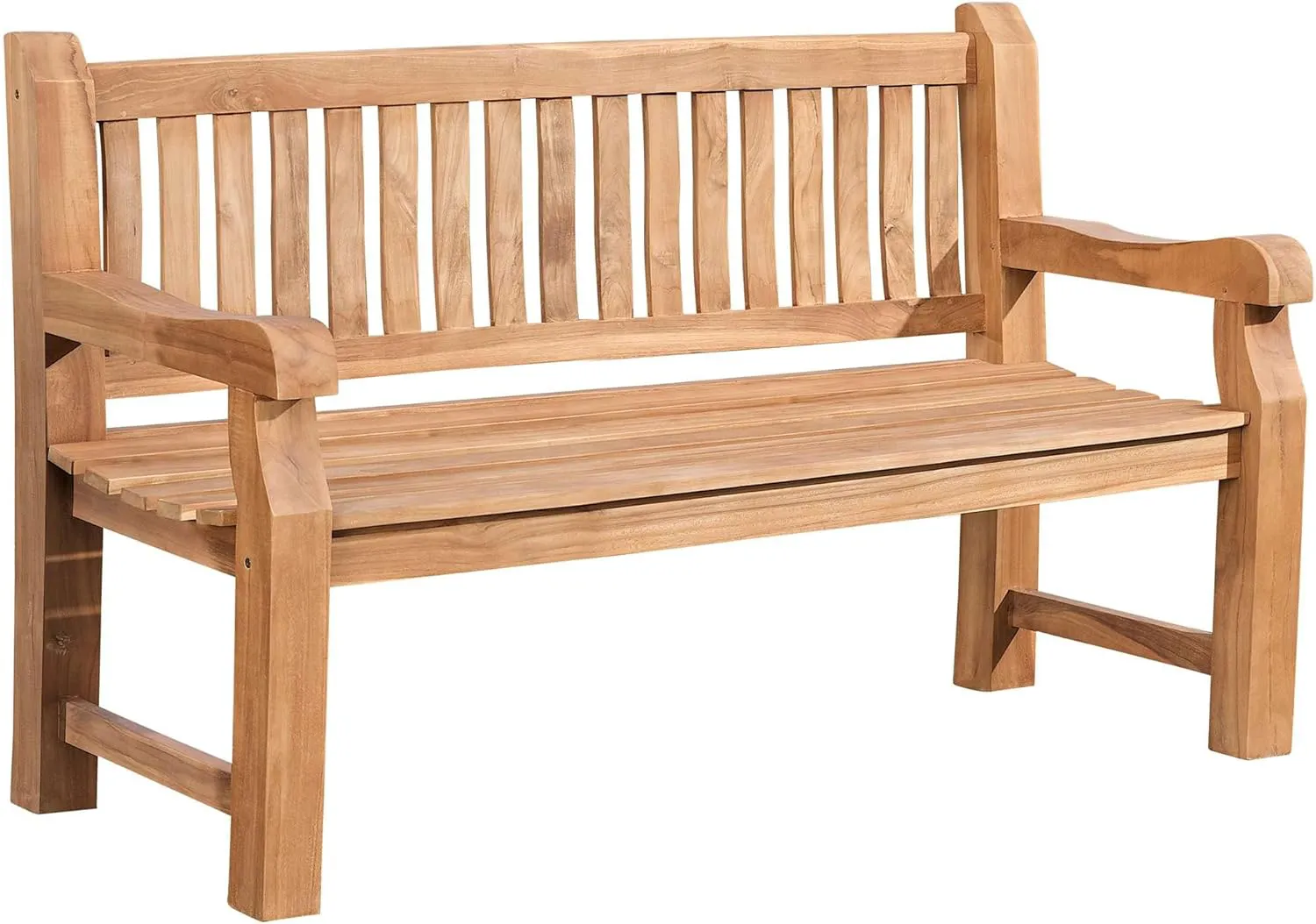 Bild von CLP Gartenbank Jackson V2 aus massivem Teakholz mit ergonomischer Sitzfläche, 150 cm, in Teakfarbe