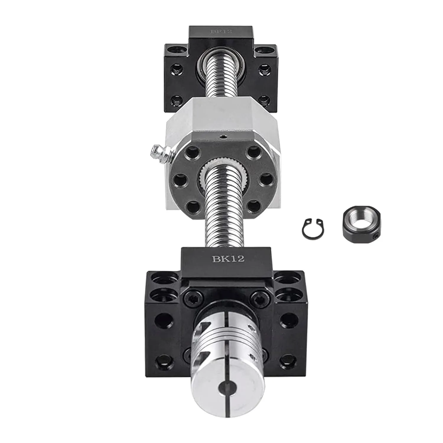 Bild von CNCMANS Kugelumlaufspindel SFU1605 mit 600mm Länge aus Edelstahl, inklusive BK12 und BF12 Endunterstützung sowie DSG16H Muttergehäuse für CNC Maschinen und automatisierte Geräte