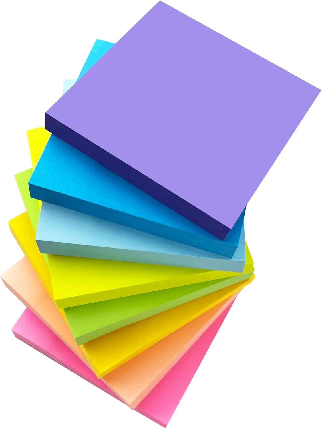 Bild von CNMTCCO 800 selbstklebende Haftnotizen in 8 Farben, 76 x 76 mm, ideal für Schule, Büro und Zuhause