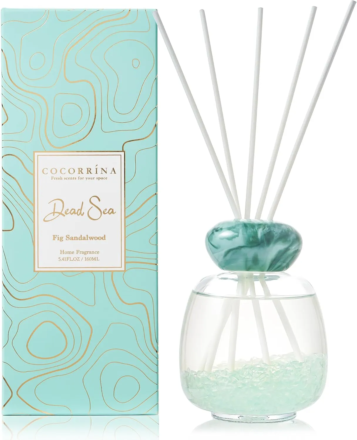 Bild von Cocorrína Raumduft Fig Sandalwood mit 8 Duftstäbchen und 160 ml ätherischem Öl für langanhaltende Badezimmerdekoration