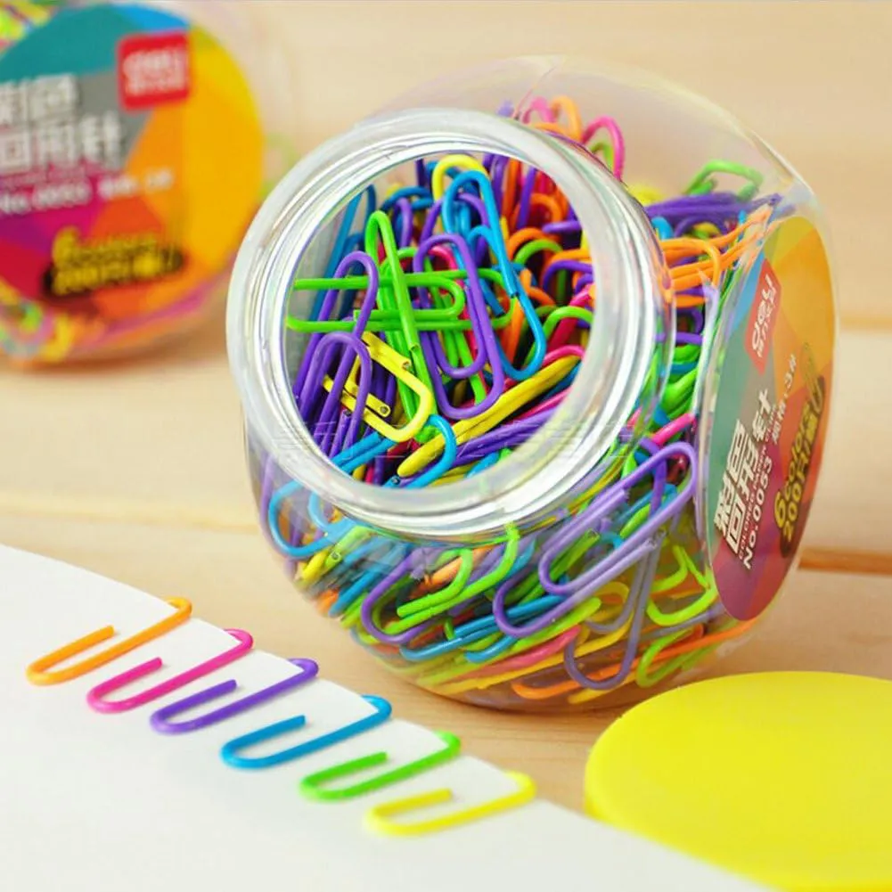 Bild von Coideal bunte Büroklammern 200 Stück in Neonfarben, 29 mm groß