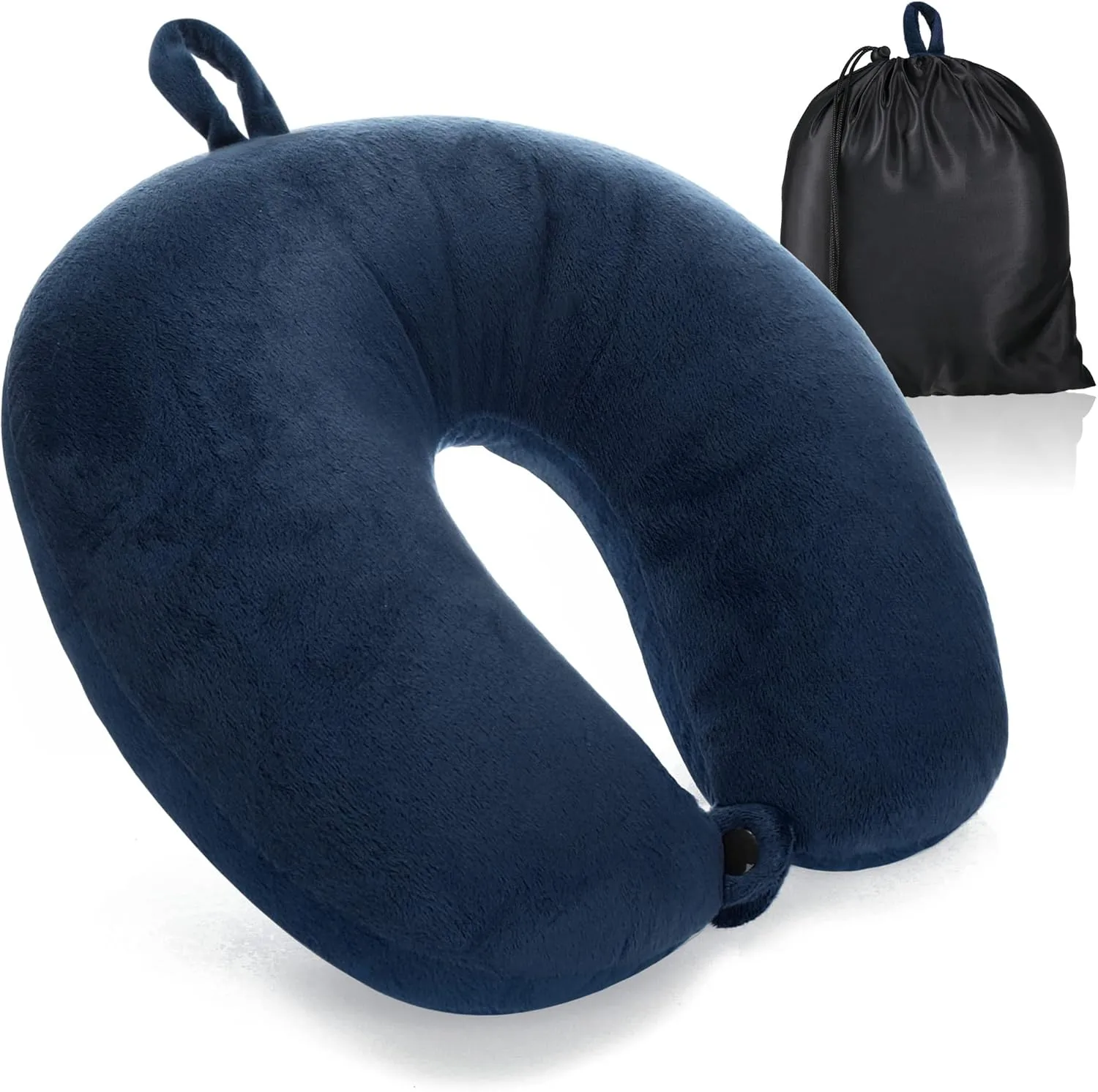 Bild von com-four Premium Nackenkissen aus Memory Foam für Erwachsene, samtweich und ideal für Reisen mit Flugzeug, Auto, Zug, Schiff und Bus