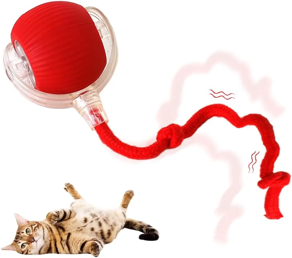 Bild von Comepew Chewie Rolling Ball 2024 interaktives elektrisches Katzenspielzeug in Rot