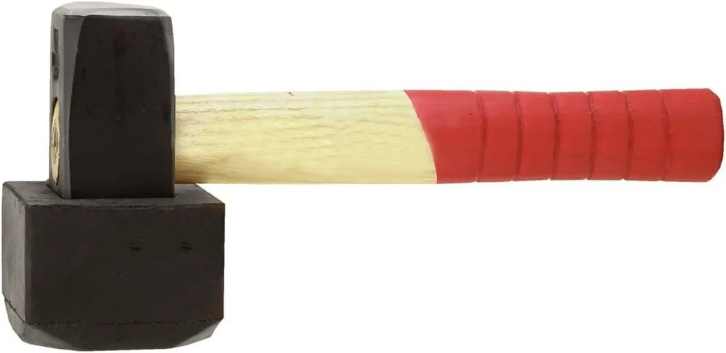 Bild von Connex Plattenverlegehammer COX622250 mit 1250 g, Holzstiel aus Hickory und Gummiaufsteckkappe in rot und schwarz