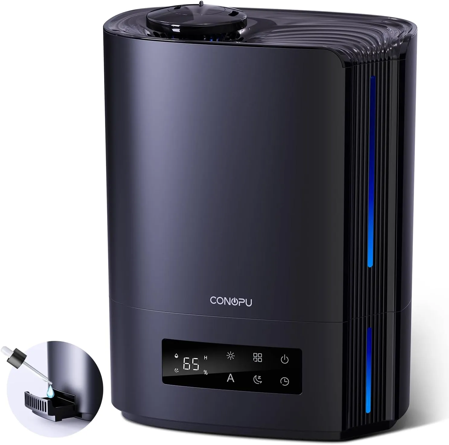 Bild von CONOPU 6L Luftbefeuchter für große Räume mit 60 Stunden Aroma-Diffuser und einer Leistung von 300ml/h in Schwarz